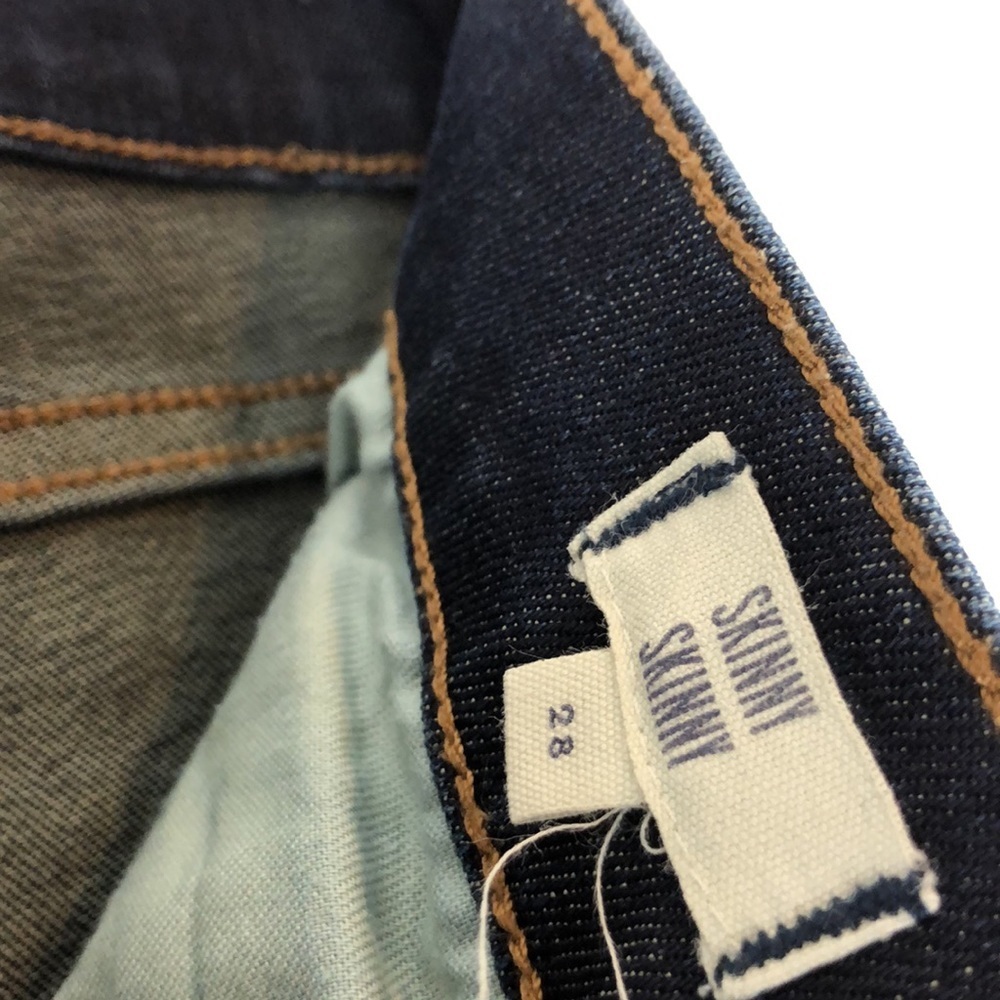 Madewell women’s dark wash blue skinny skinny leg 5 pocket jeans Size 28 - Picture 6 of 7